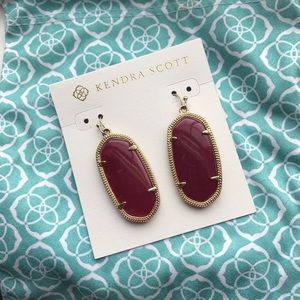 Kendra Scott Elle Earrings in Maroon Jade